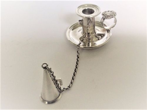 fig 1. A rare Victorian silver go-to-bed with snuffer.