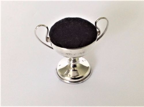 An Unusual Novelty Silver 'Trophy Cup' Pin Cushion.