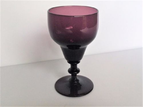 A Rare Georgian Amethyst Wine Glass.