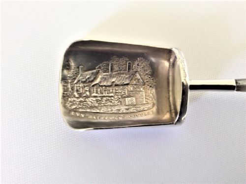 fig 1. A rare 'Ann Hathaway's cottage' silver caddy shovel.
