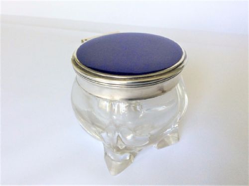 A Fabulous Silver & Enamel Inkwell.