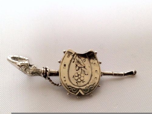A Victorian 'Horse Rider's' Silver Brooch.