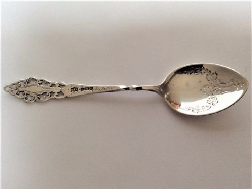 A Charming Edwardian Pierced Silver Preserve Spoon.