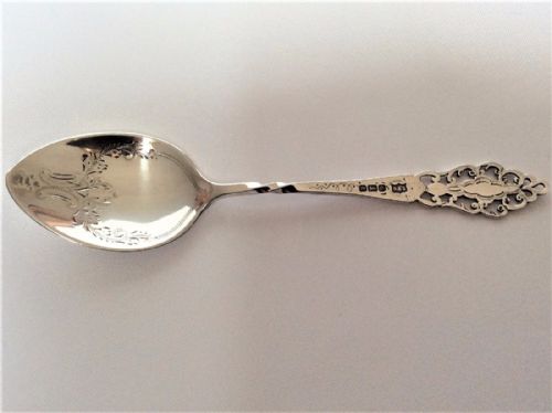 fig 1. A charming Edwardian pierced silver preserve spoon.