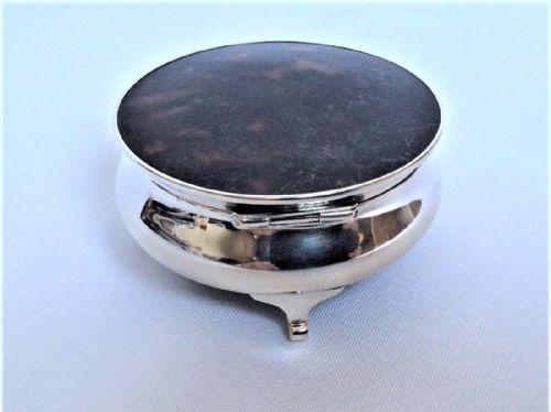 A Lovely George V Silver & Tortoiseshell Trinket Box.