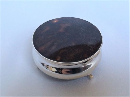 fig 1. A lovely George V silver & tortoiseshell trinket box.