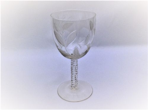 A Stunning Victorian Cut & Frosted Wine Goblet.