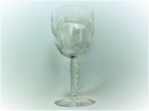 fig 1. A stunning Victorian cut & frosted wine goblet.