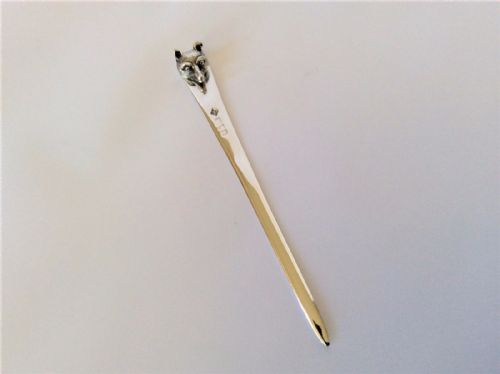 A Rare Silver Fox Head Bookmark/letter Opener.