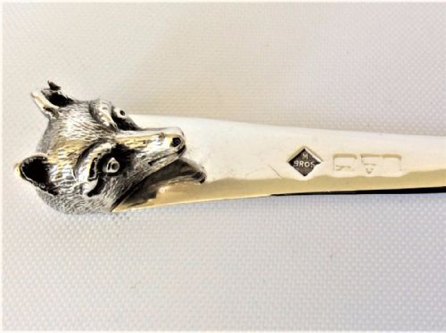 fig 1. A rare silver fox head bookmark/letter opener.