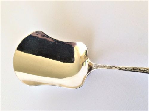 fig 1. A Georgian Bright Cut silver sugar/preserve spoon.