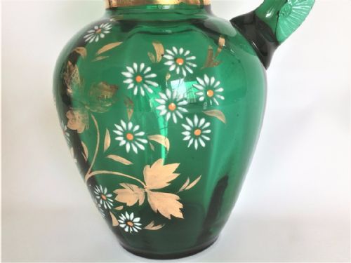 fig 1. A delightful Victorian green enamel painted jug.
