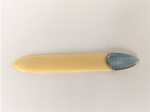 fig 1. A silver and enamel ivory bookmark.