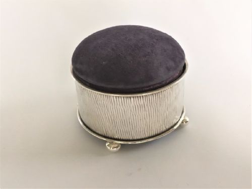 An Edwardian Naturalistic Silver Trinket Box/pincushion.