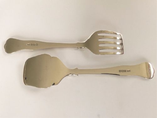 fig 1. A pair of Kings pattern silver sardine servers.