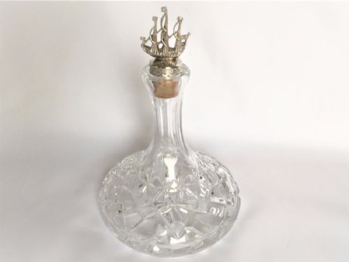 A Rare Small Silver Mounted Ships' Decanter.