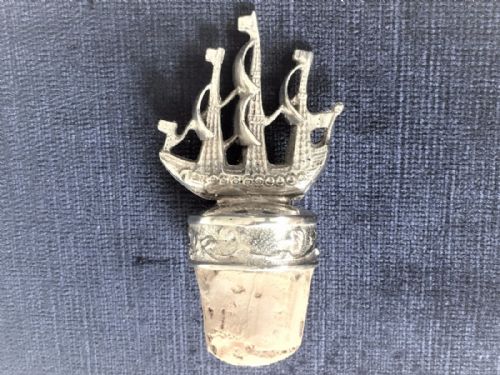 fig 1. A rare small silver mounted ships' decanter.