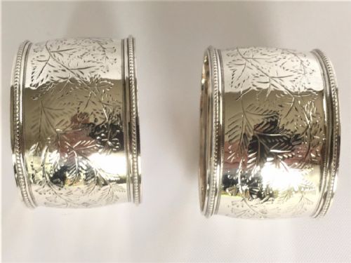 A Quality Pair of Victorian Silver Napkin Rings.
