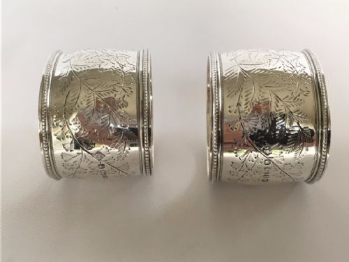 fig 1. A quality pair of Victorian silver napkin rings.