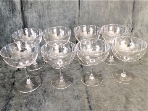 A Rare Set of Eight Victorian Star Etched Champagne Bowls
