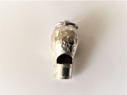 fig 1. A small Victorian silver dog whistle.