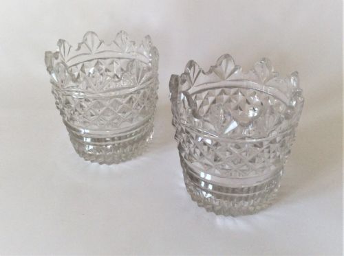A Superb Pair of Regency Cut Glass Condiment Tubs.