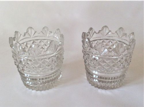 fig 1. A superb pair of Regency cut glass condiment tubs.