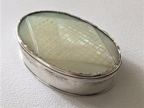 A Rare George II Silver & Mother-of-pearl Snuffbox.