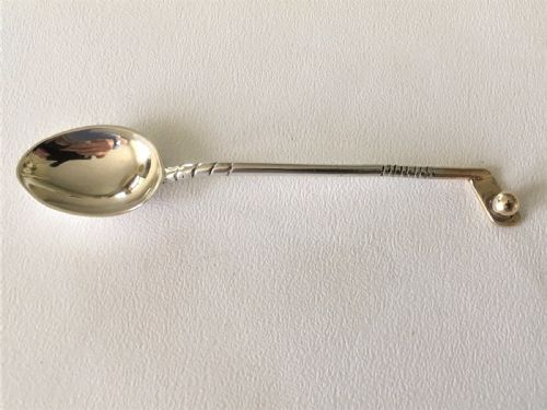 fig 1. Art Deco Golfing interest silver gilt spoon.