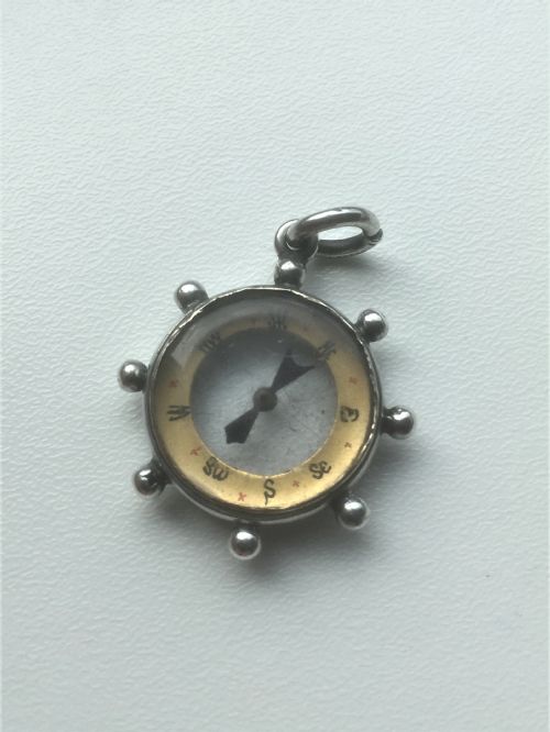 A Novelty Victorian Silver Compass.