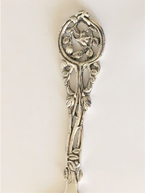 fig 1. A  fabulous Edwardian tea table silver serving fork.