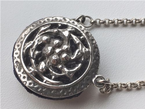 fig 1. An Edwardian silver 'wheel' pincushion.