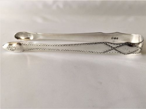 fig 1. A gorgeous pair of 18th Century silver tongs.