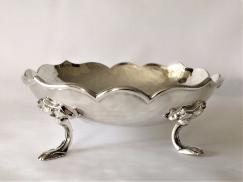 A Fabulous Arts & Crafts Hammered Silver Bowl.
