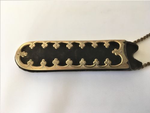 fig 1. A Victorian ormolu and velvet spectacles case.