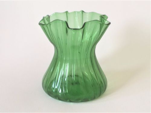 An Art Nouveau Wrythen Glass Posy Vase