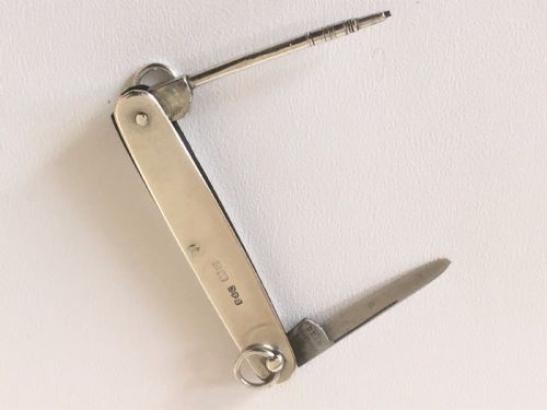 A Rare Silver Folding Knife and Pencil Combination