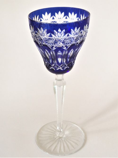 A Stunning Bohemian Cut Hock Glass.