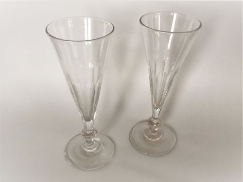 A Gorgeous Pair of Early Victorian Champagne Flutes.
