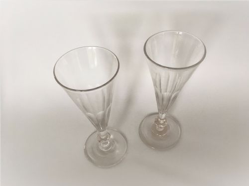 fig 1. A gorgeous pair of early Victorian champagne flutes.
