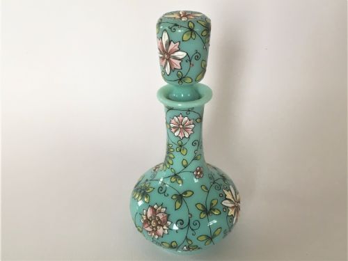 An Enamel Painted 19th Century Glass Scent Bottle.
