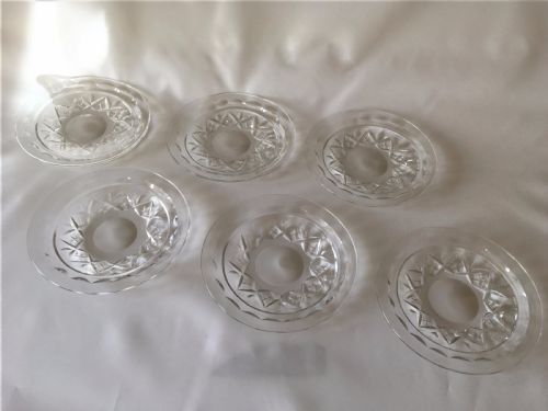 Six Cut Glass Ice Plates.
