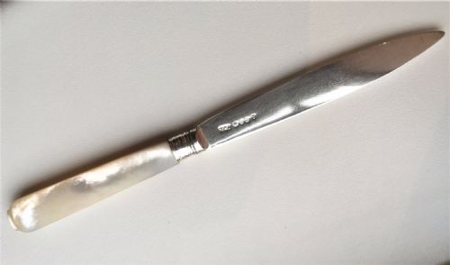 fig 1. A silver bladed George IV letter opener