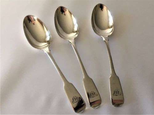 Three Rare York Silver Teaspoons.