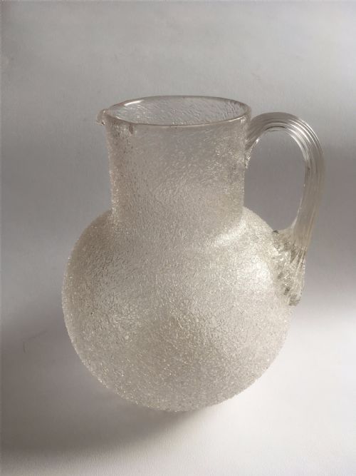 A Gorgeous Victorian Crackle Glass Water Jug.
