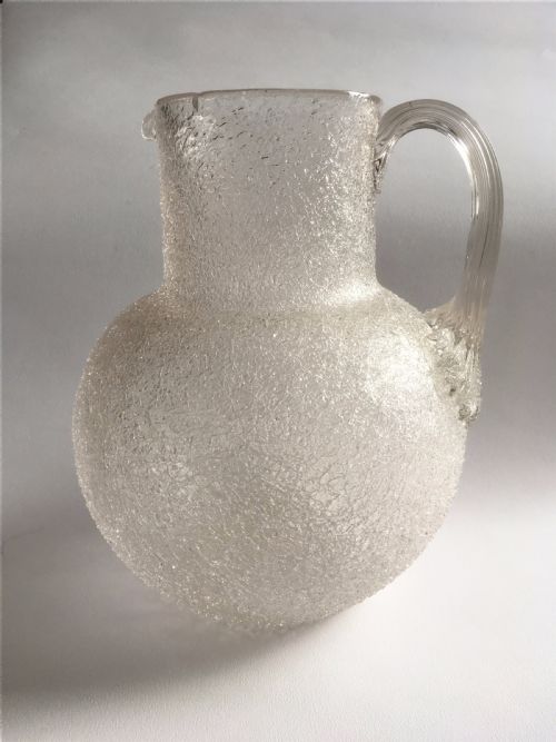 fig 1. A gorgeous Victorian crackle glass water jug.
