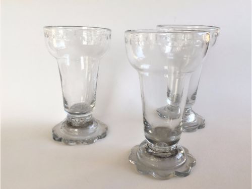 Three Rare 18th Century Syllabub Glasses
