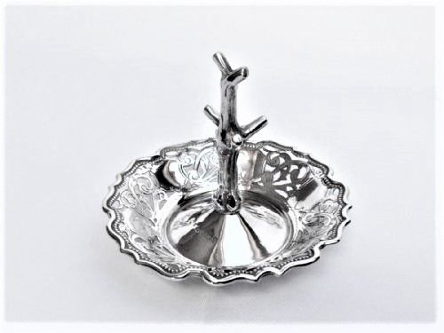 fig 1. An Edwardian silver ring tree/trinket dish.