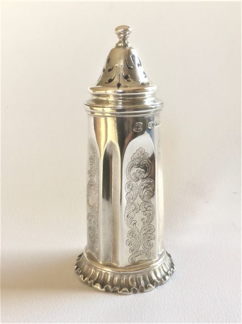 A Superb Early Victorian Silver Pepper Pot.