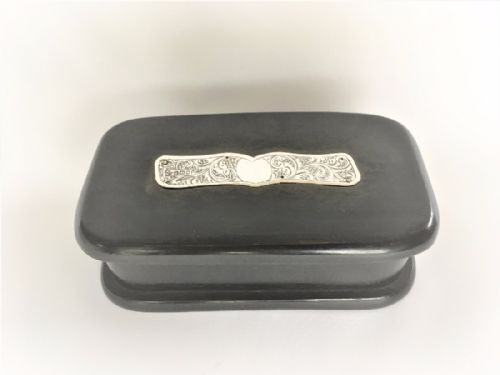 fig 1. An attractive Edwardian silver & ebony trinket box